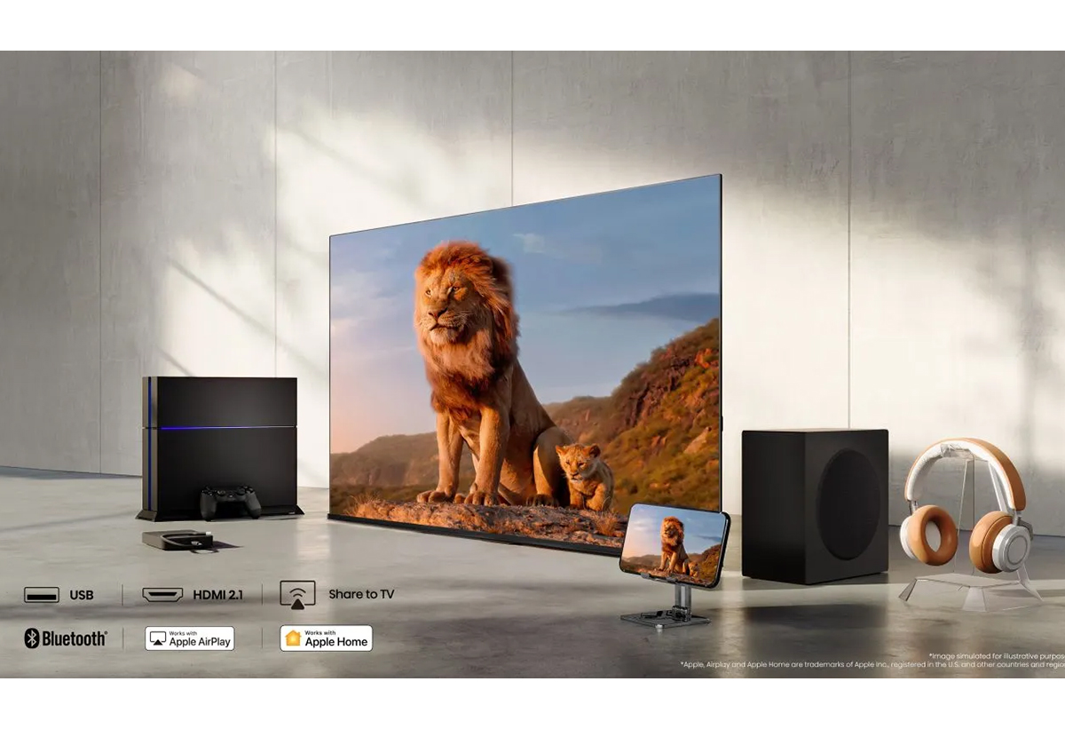 Απεικονίζονται διάφορες συσκευές συνδεδεμένες με την τηλεόραση.